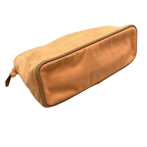 Auth HERMES Bolide Pouch 25 - Orange Light Brown Canvas Leather Pouch - Picture 10 of 11